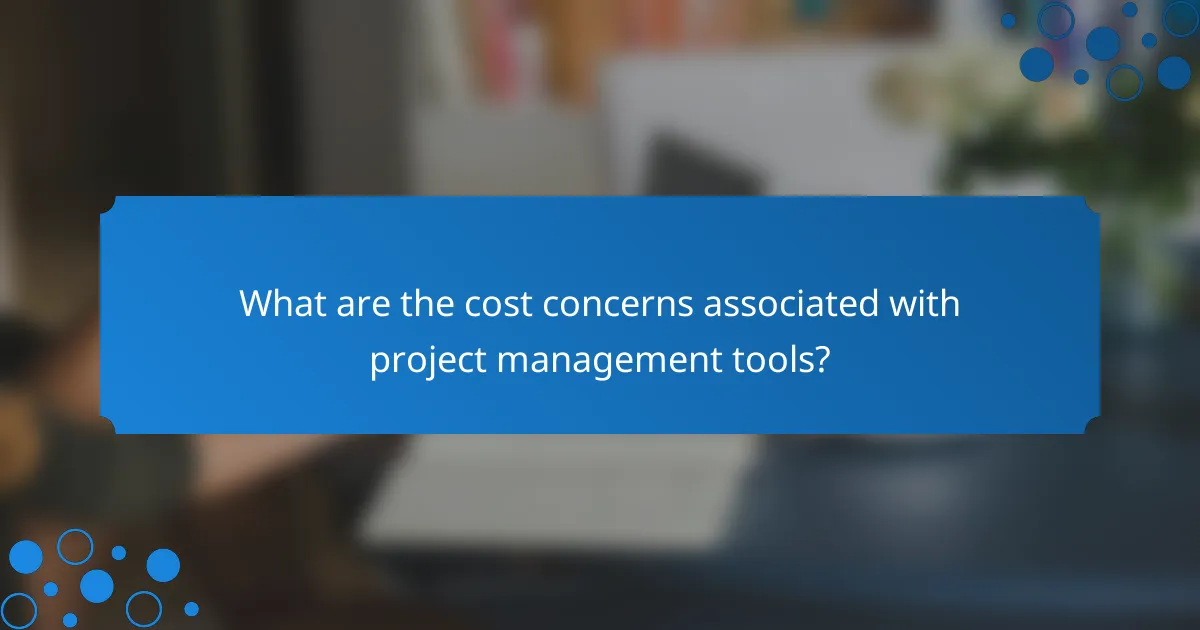 What are the cost concerns associated with project management tools?