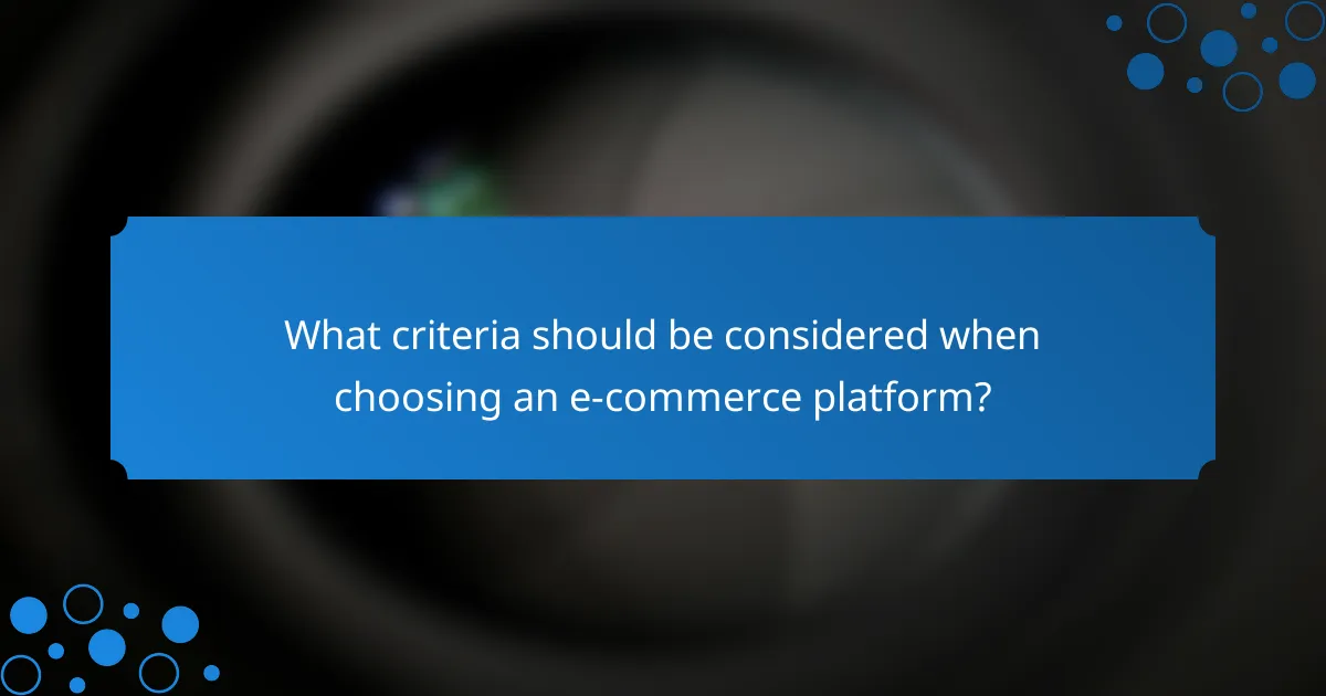 What criteria should be considered when choosing an e-commerce platform?