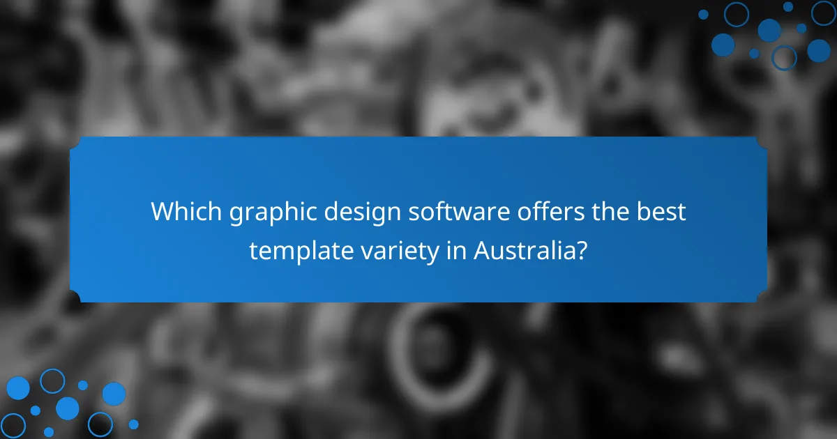 Which graphic design software offers the best template variety in Australia?